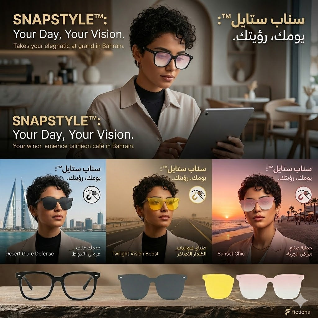 SnapStyle™ 4-in-1 Magnetic Clip-on Glasses Set