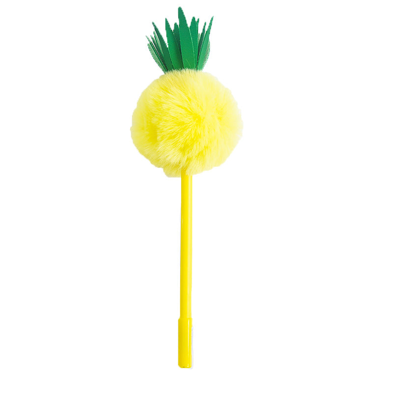 Pineapple Gel Pen Fuzzy Ball Shaped Creative Pen