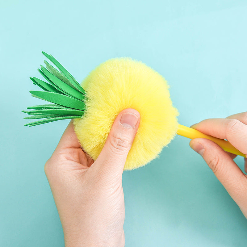 Pineapple Gel Pen Fuzzy Ball Shaped Creative Pen