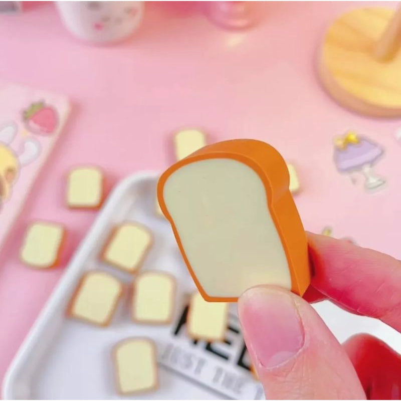 Creative Snack Eraser Set Toast Shape