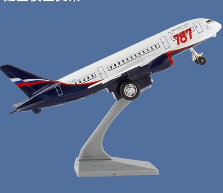 9-inch Large Alloy Airplane Emirates Airlines Boeing 787 Large Passenger Plane with Sound Light and Friction Power