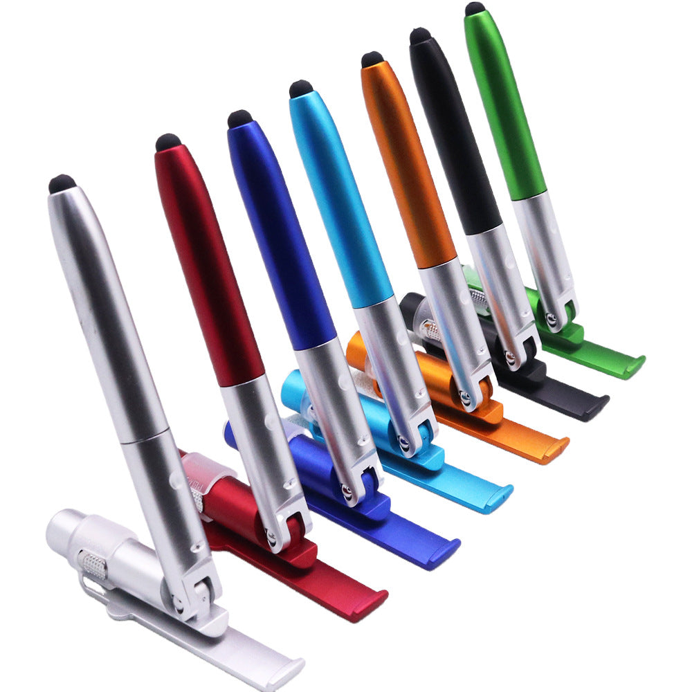 Multifunctional 3-in-1 Foldable Lamp Pen Mobile Phone Holder LED Ballpoint Pen