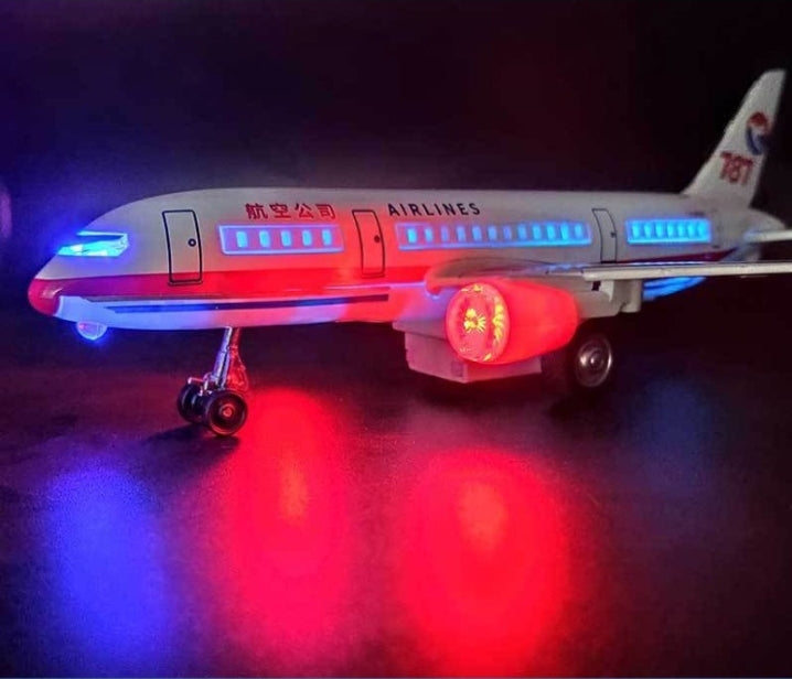 9-inch Large Alloy Airplane Emirates Airlines Boeing 787 Large Passenger Plane with Sound Light and Friction Power