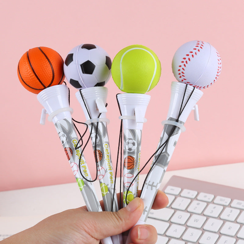 Catapult Football Basketball Tennis Pen Bouncy Jump Student Stress-relief Stationery