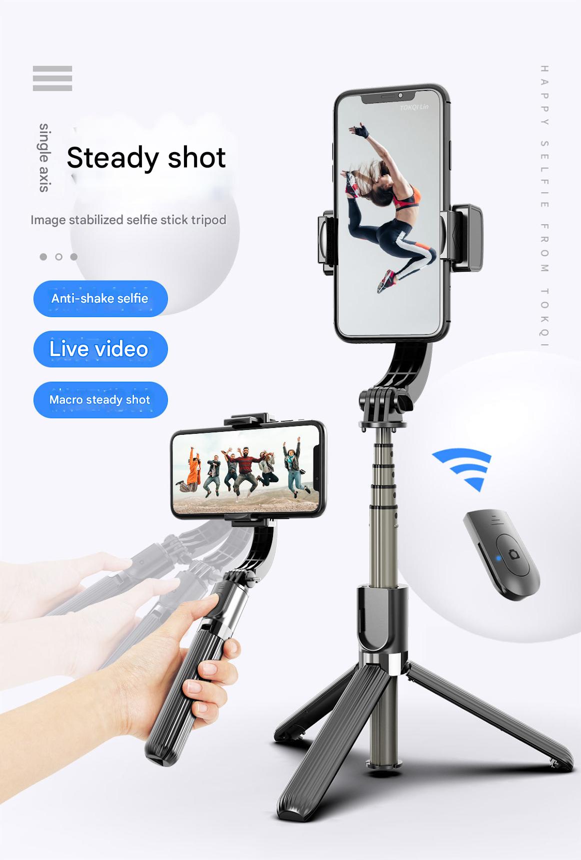 Mobile Phone Stabilizer Anti-Shake Handheld Tripod Selfie Stick Vertical Shooting Stable Shooting