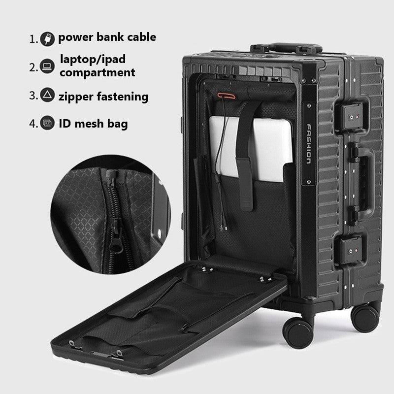 Multifunctional Front-Opening Travel Suitcase - 20 Inch