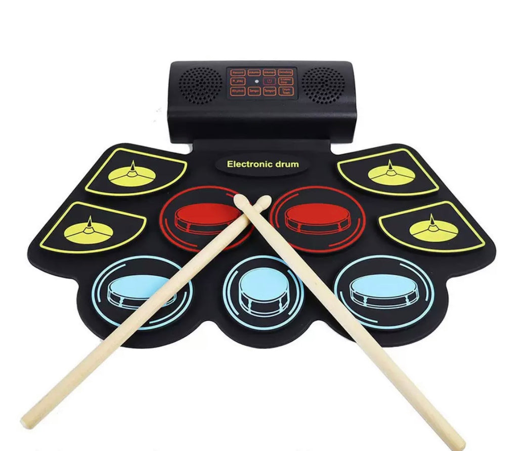 Bluetooth Dual-Speaker Colorful Hand-Rolled Drum Kit.