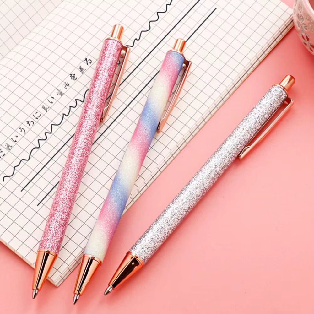 Gold Glitter Ballpoint Pen with Black Ink