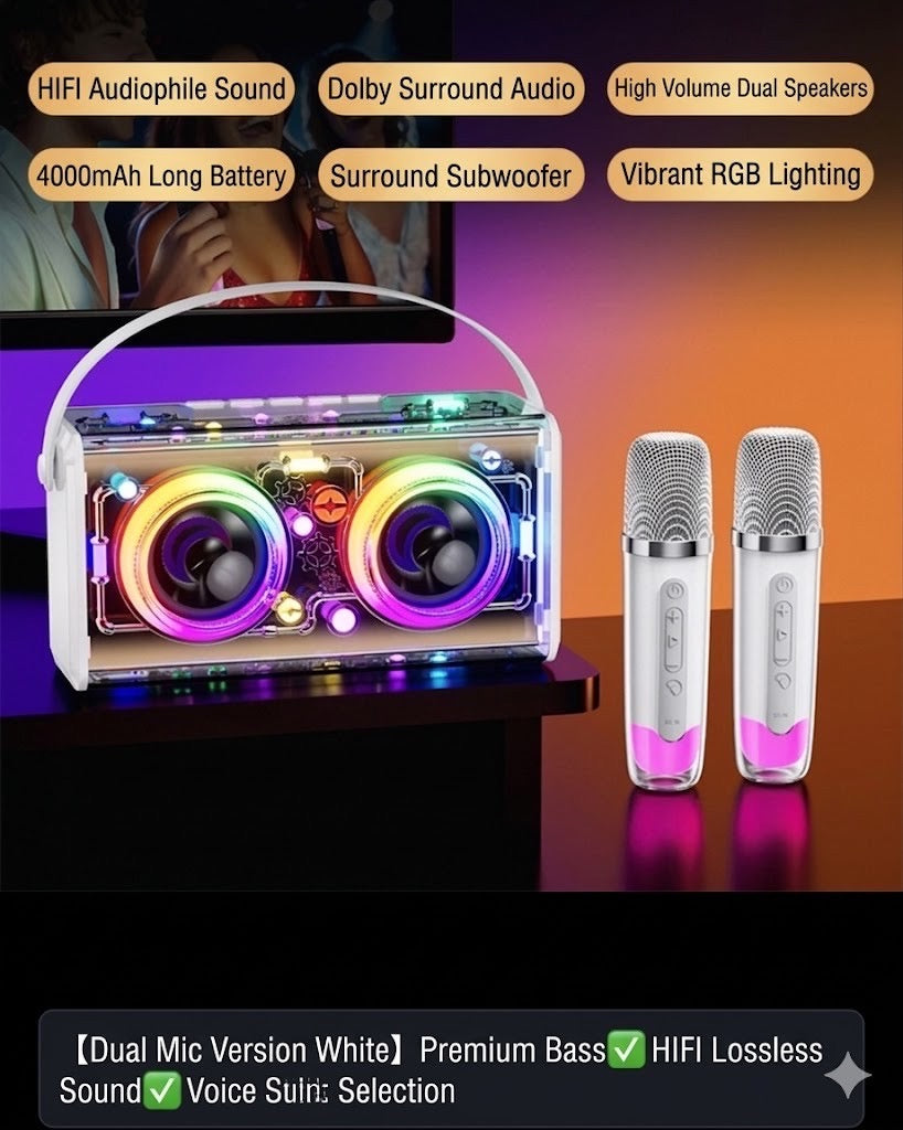 Dual-microphone cool Bluetooth speaker