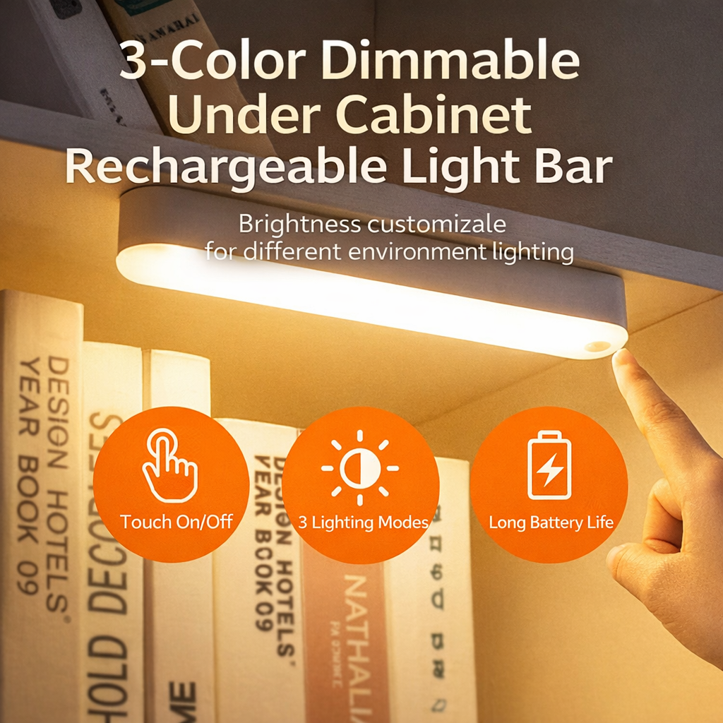 3 - Color Motion Sensor Rechargeable Light Bar