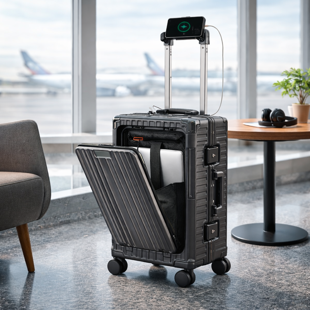 Multifunctional Front-Opening Travel Suitcase - 20 Inch