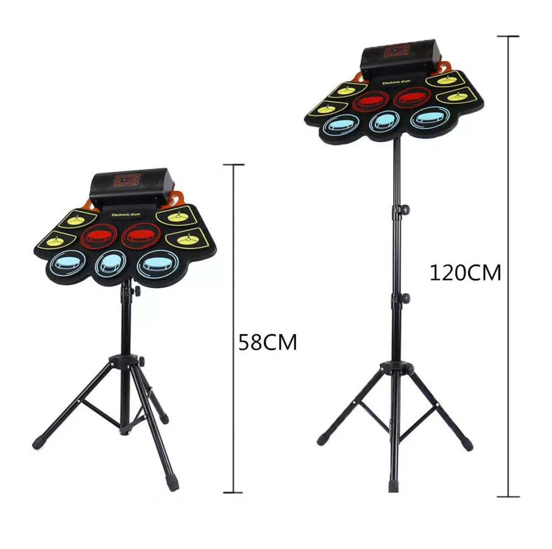 Bluetooth Dual-Speaker Colorful Hand-Rolled Drum Kit.