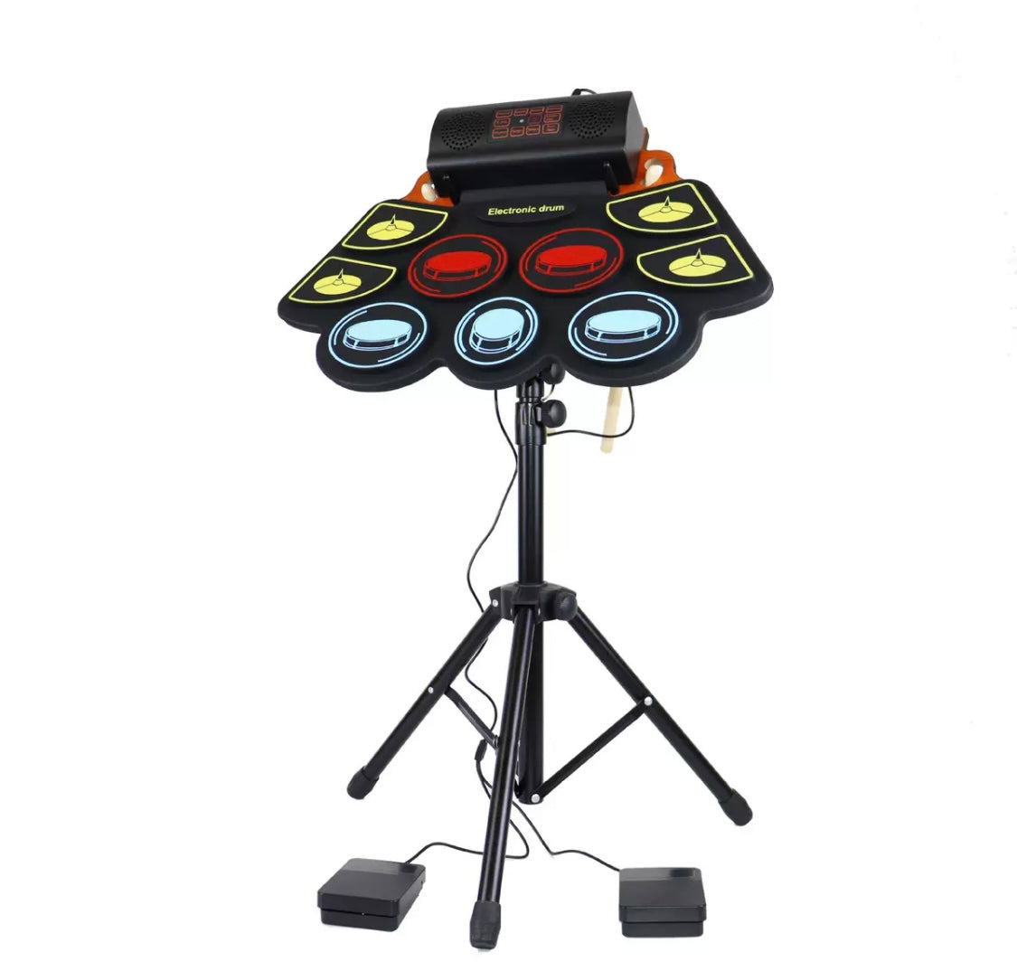 Bluetooth Dual-Speaker Colorful Hand-Rolled Drum Kit.