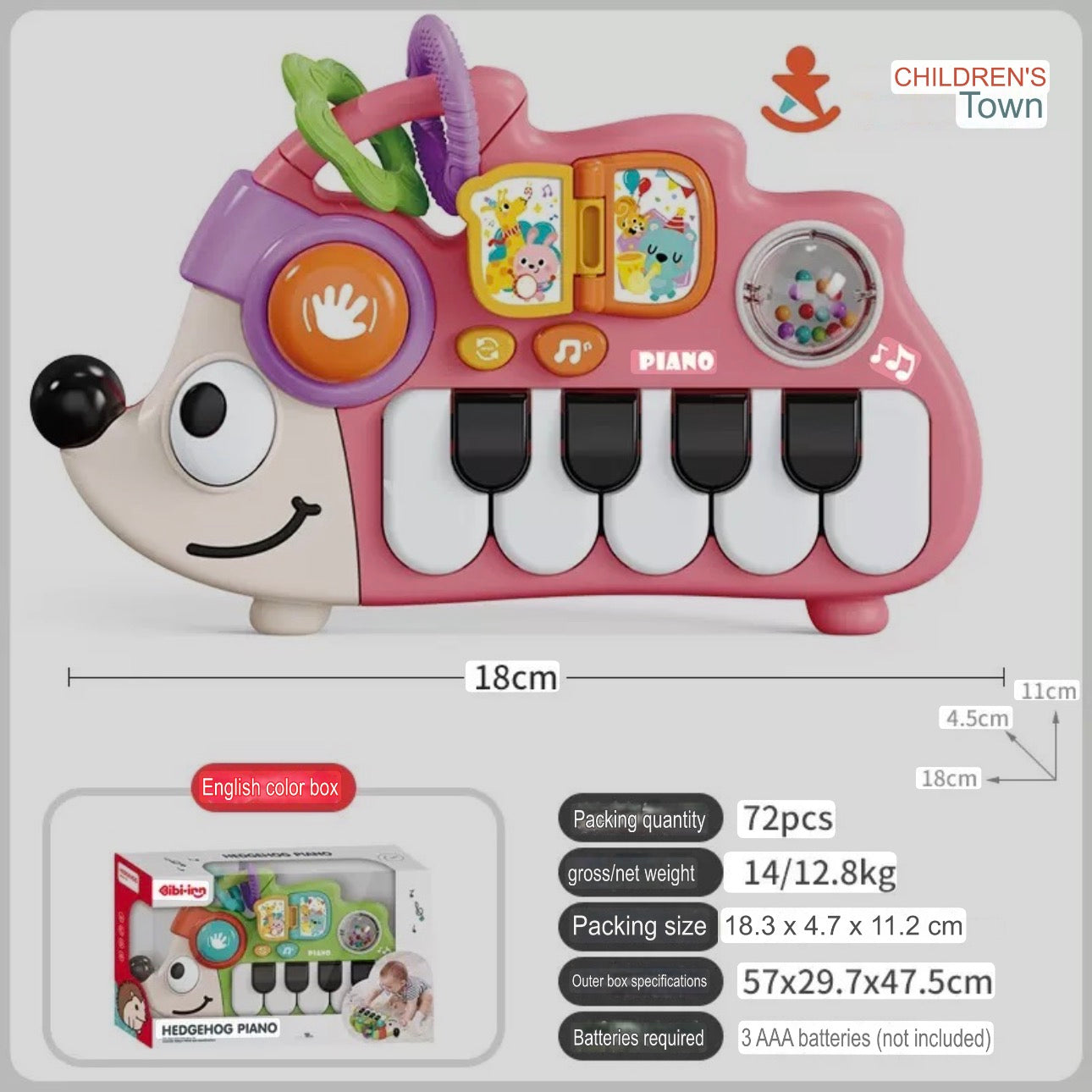 Hedgehog Electronic Keyboard - Children's Musical Instrument - Plastic Keyboard