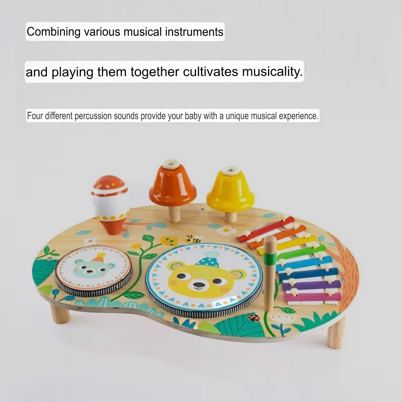 Multifunctional Drum Set/Player - Children's Musical Instrument - Wooden