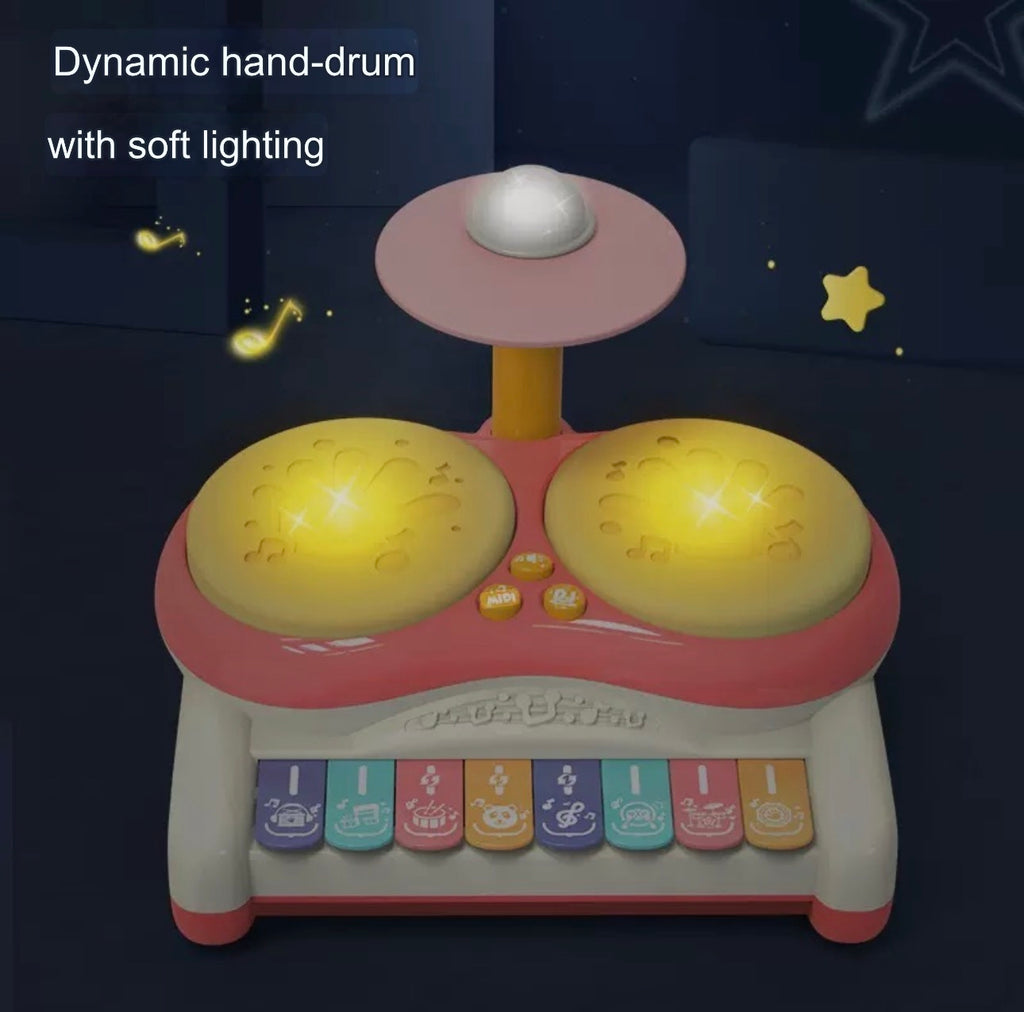 Educational Two-Drum Electronic Keyboard - Children's Musical Instrument - Plastic Drum