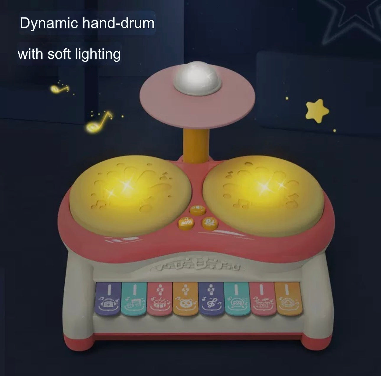Educational Two-Drum Electronic Keyboard - Children's Musical Instrument - Plastic Drum