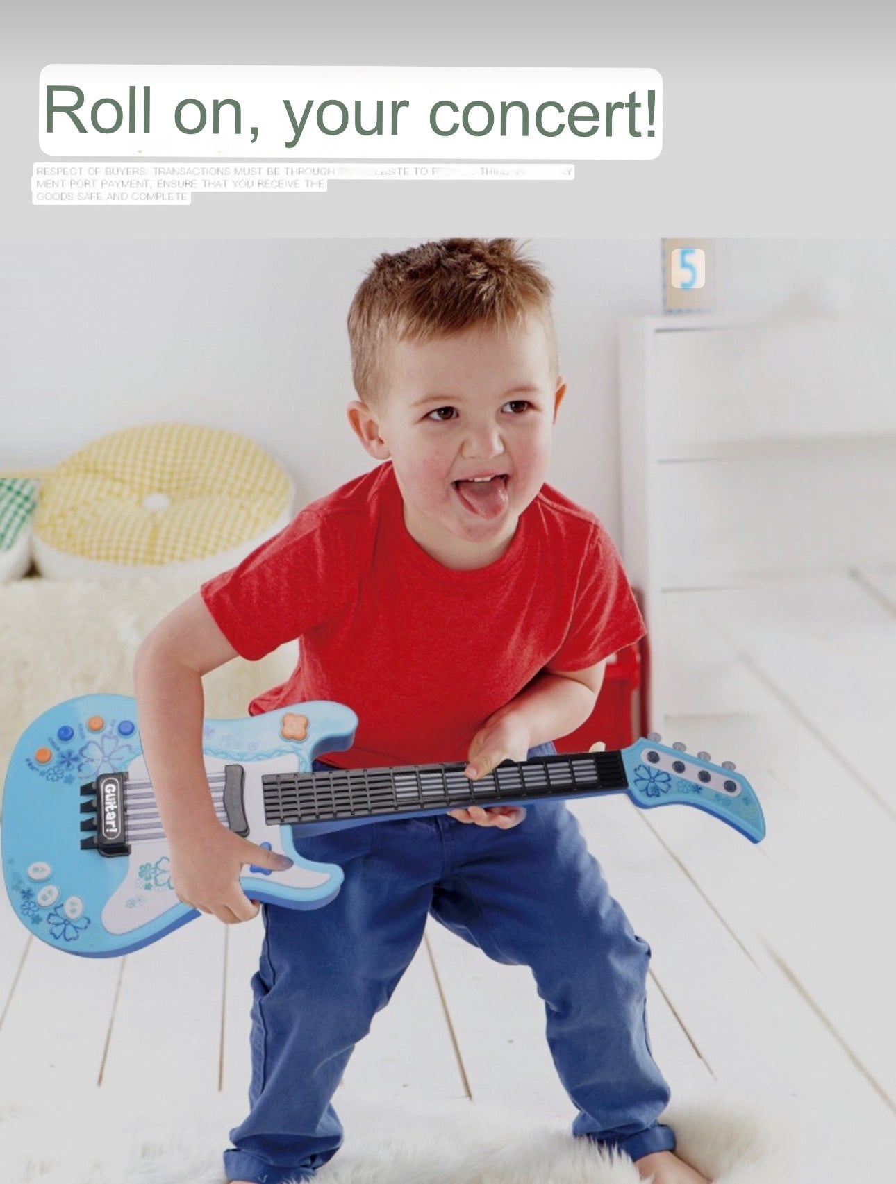 Musical Electric Guitar Toy - Children's Musical Instrument - Plastic