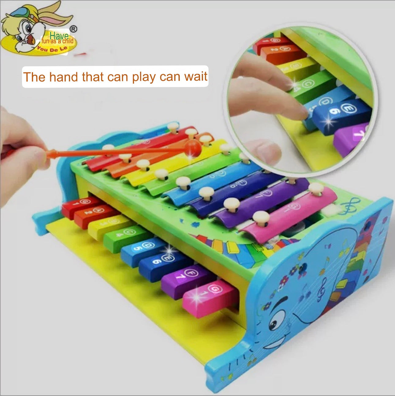 Wooden Plucked Piano - Children's Musical Instrument - Wooden