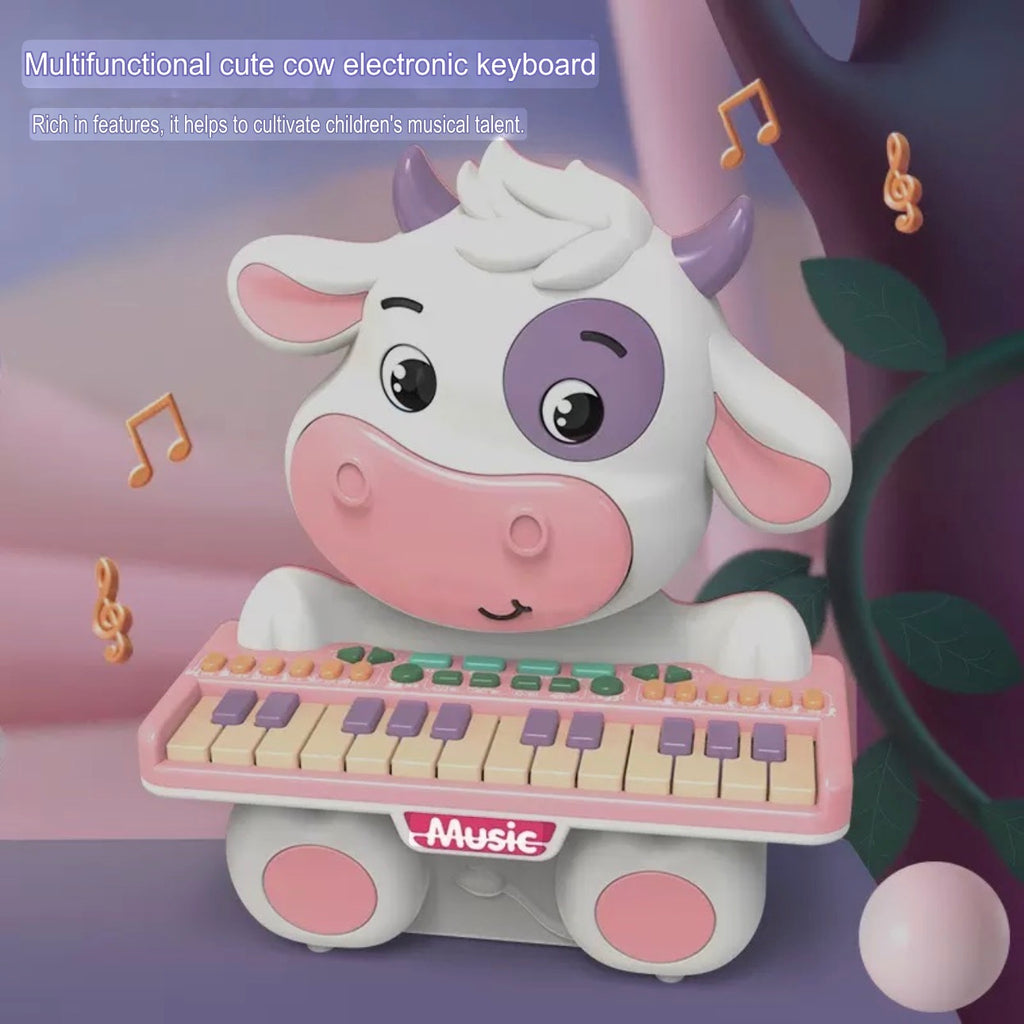 Cute Cow Electronic Keyboard - Children's Musical Instrument - Plastic Electronic Keyboard