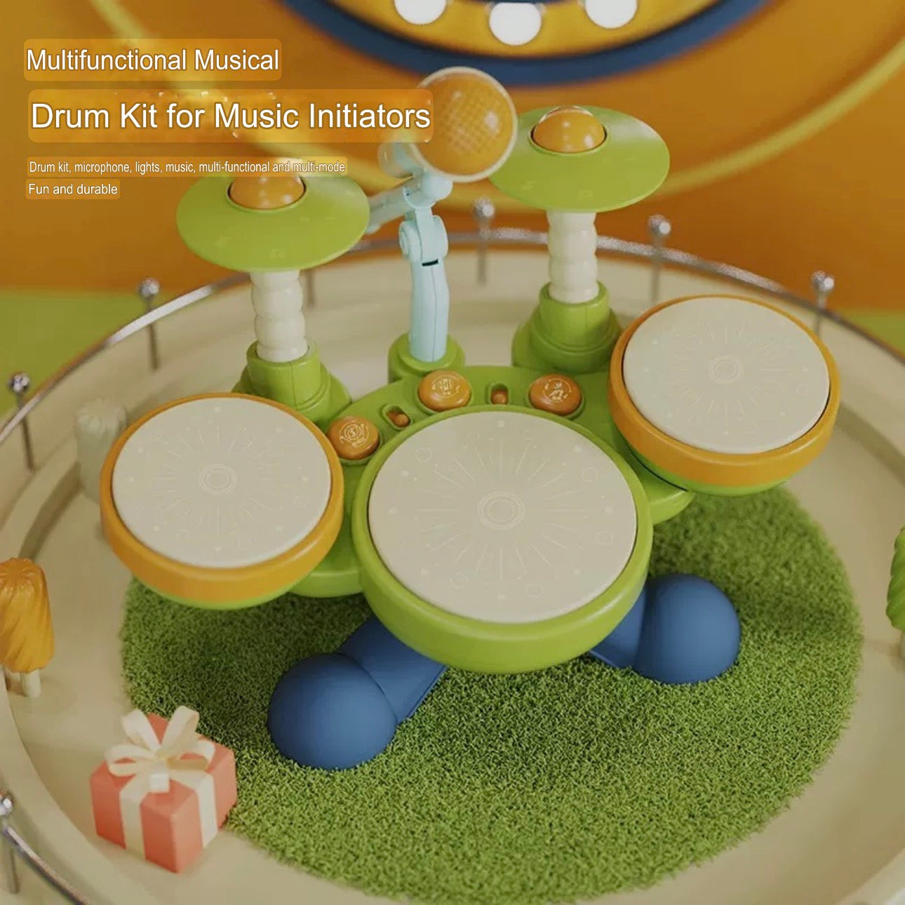Four-Drum Musical Jazz Drum - Children's Instrument - Plastic Musical Drum