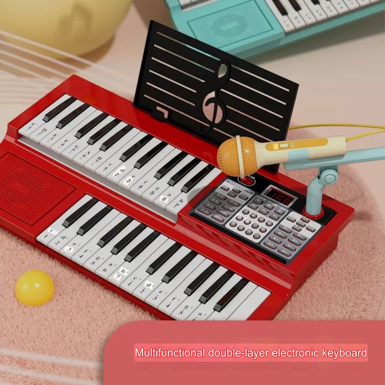 Double-Layer Electronic Keyboard - Children's Musical Instrument - Plastic Electronic Keyboard