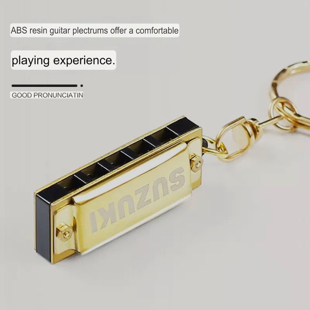 Mini Harmonica Keychain - Children's Musical Instrument - Metal Harmonica
