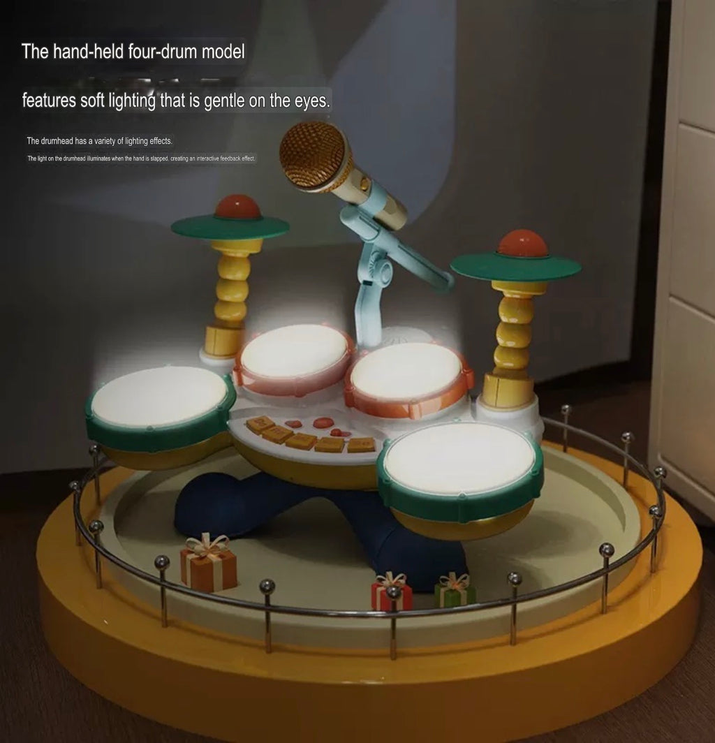 Four-Drum Musical Jazz Drum - Children's Instrument - Plastic Musical Drum