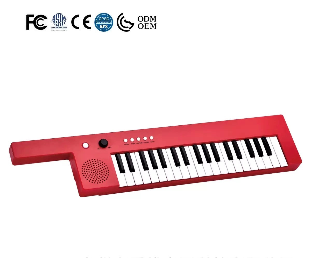 Portable Electronic Keyboard with Microphone - Children's Musical Instrument - Plastic Electronic Keyboard