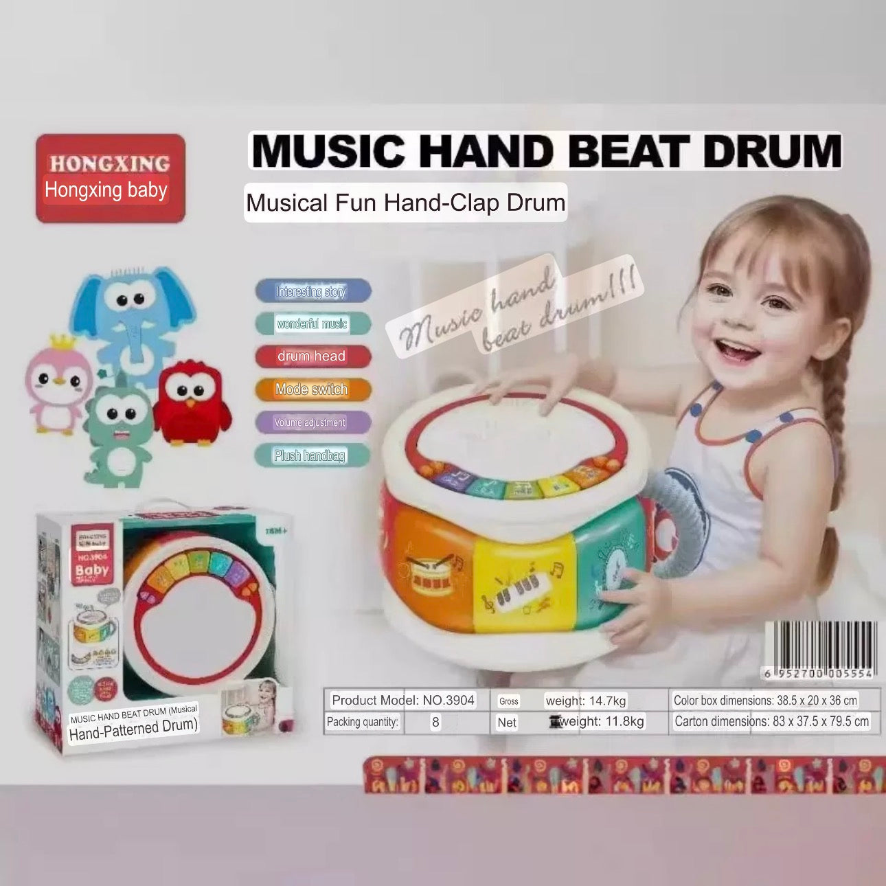 Musical Hand Drum - Children's Instrument - Plastic