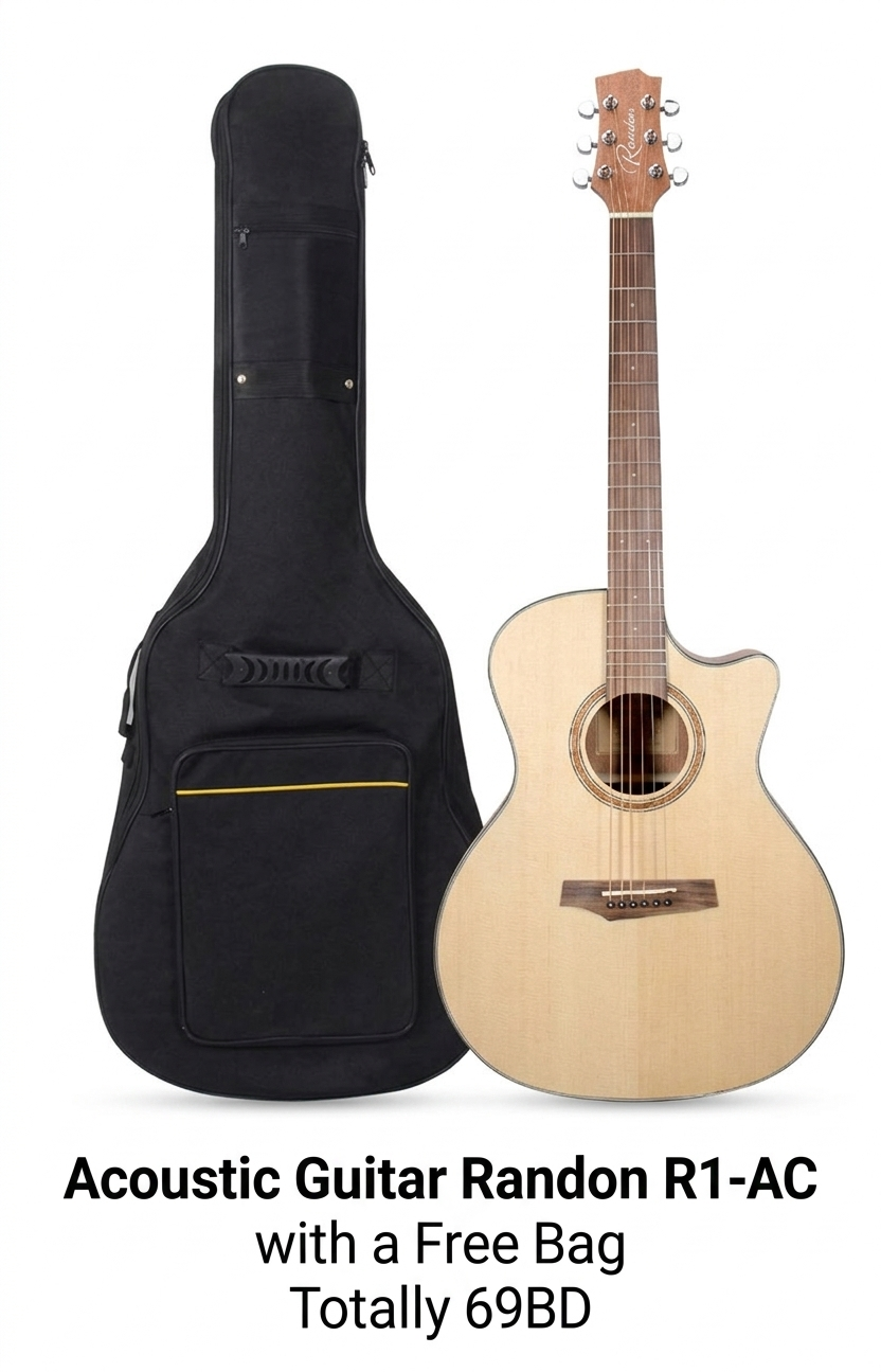 Acoustic Guitar - Randon R1-AC - with a Free Bag - 41 Inches - Wood