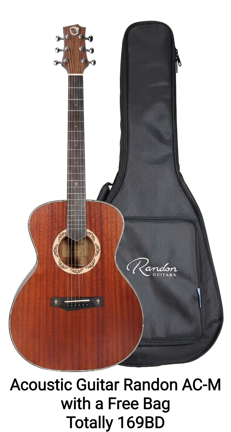 Acoustic Guitar - Randon AC-M - Free Guitar Bag - Wood
