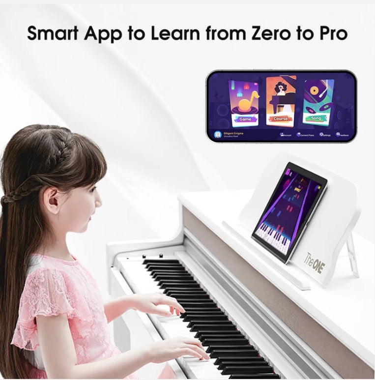 Electric Smart Piano - The One Top1X - Graded Hammer Action Weighted - 88Keys - White
