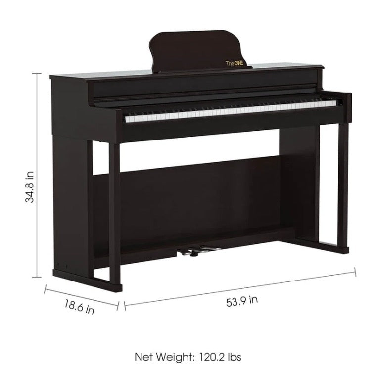 Electric Smart Piano - The One Top2 - Graded Hammer Action Weighted - 88Keys - Black