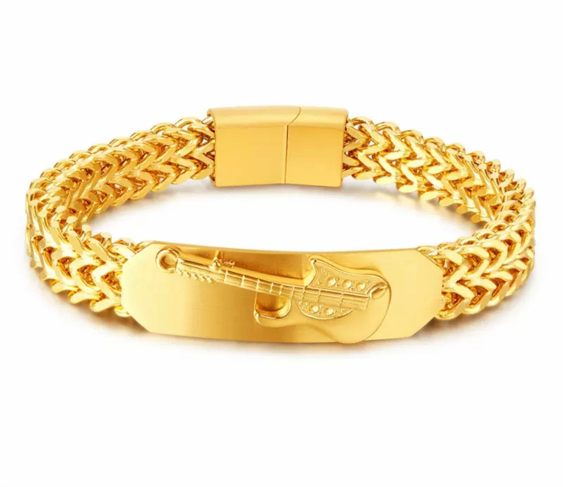 Gold-Plated Titanium Steel Men's Bracelet
