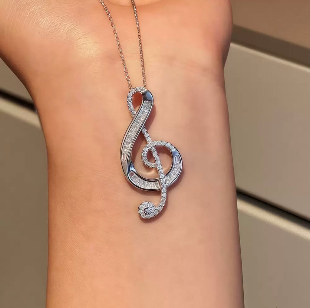 Sterling Silver Musical Note Necklace
