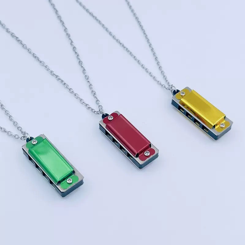 Harmonica Necklace - Children's Musical Instrument - Metal Harmonica Necklace
