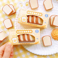 Creative Snack Eraser Set Toast Shape