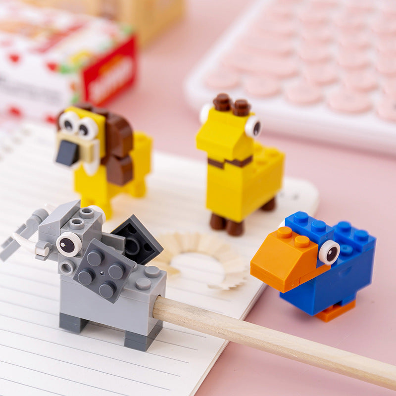 Cartoon DIY Building Block Pencil Sharpener
