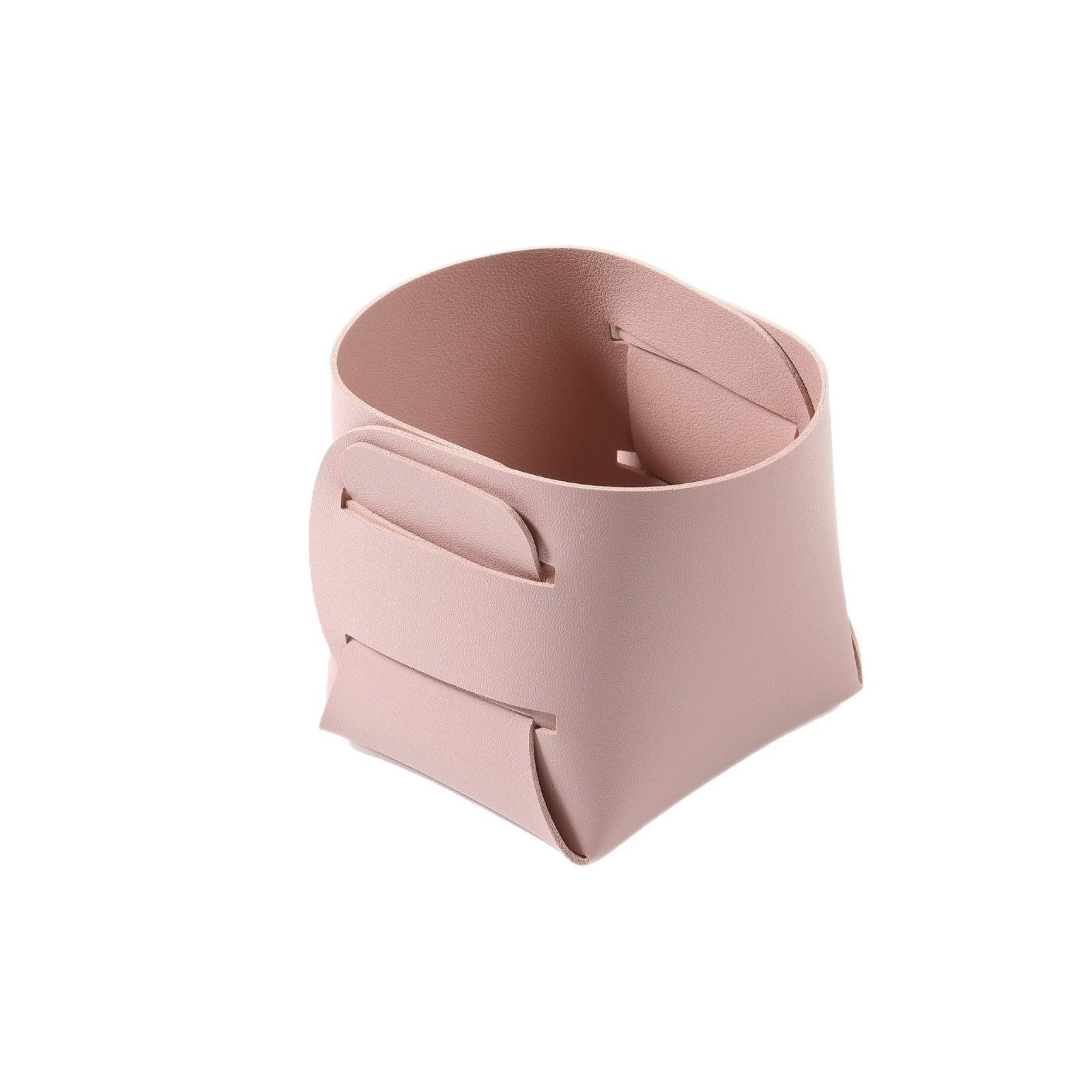 Foldable PU Faux Leather Desktop Cosmetic Remote Control Storage Box Pen Holder