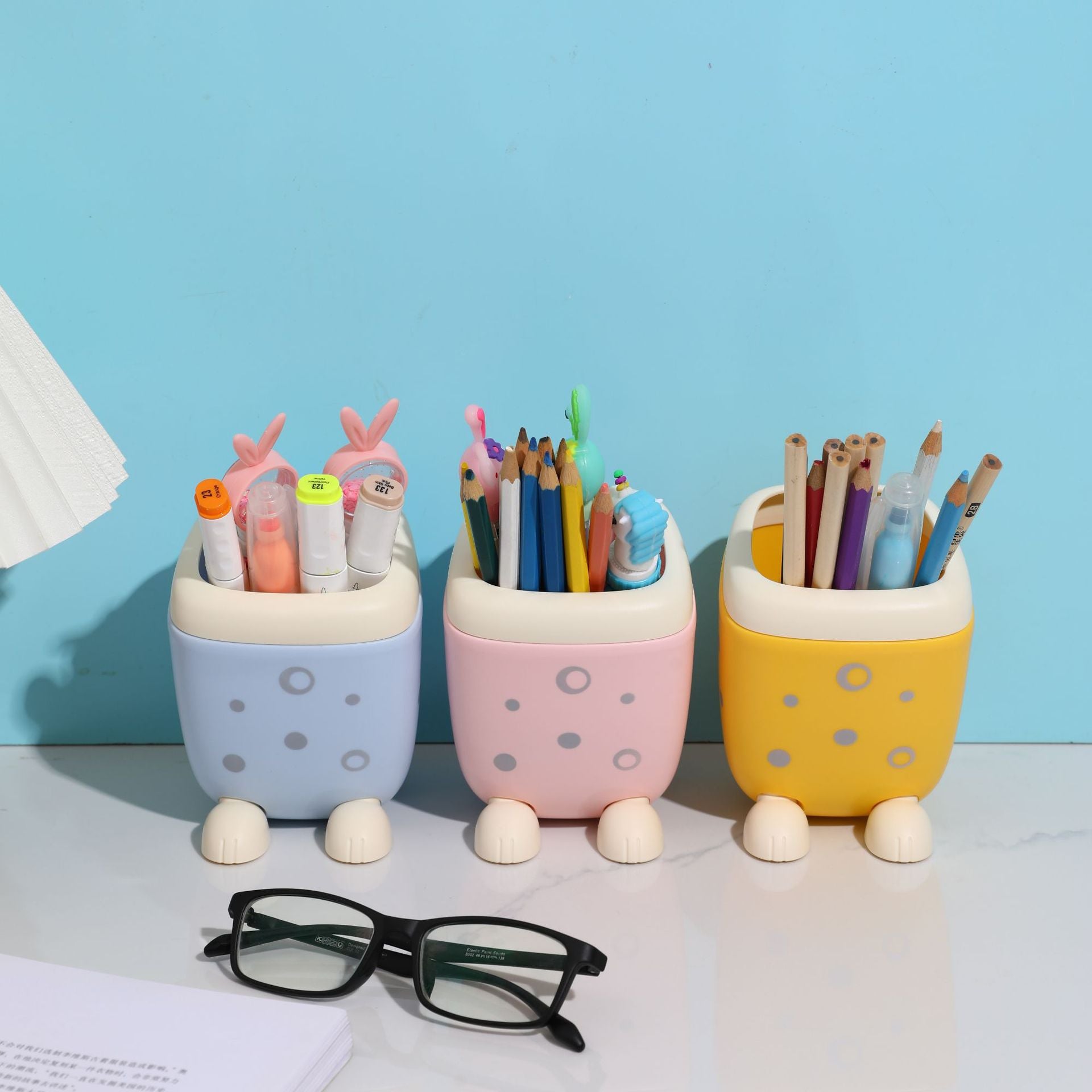 Creative Cartoon Cheetah Pen Holder Student Multifunctional Desktop Storage Box