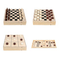 Bestselling International Chess Checkers Chinese Checkers Four-in-One Wooden Box Set Foldable Board Game