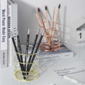 Gold Metal Pen Holder Electroplated Makeup Brush Storage Cylinder Desktop Storage