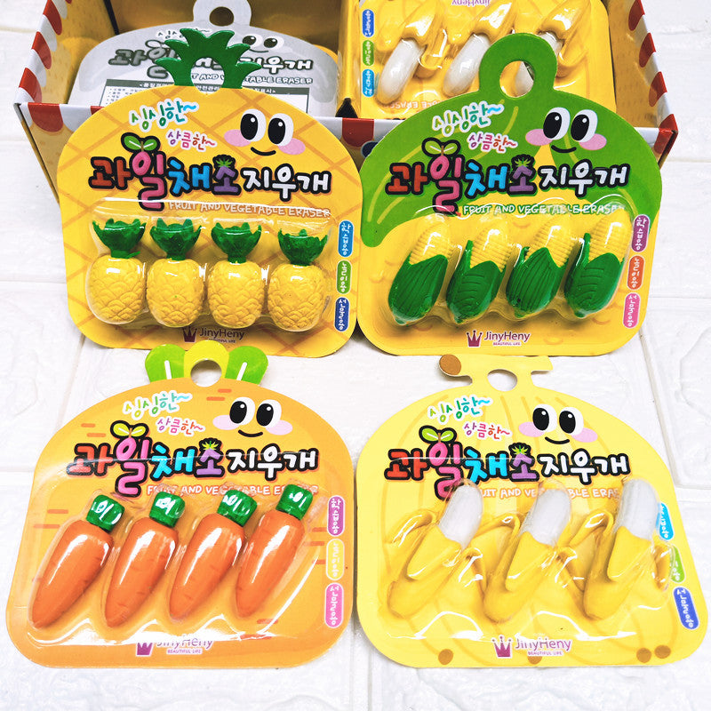 Children's Cartoon Mini Erasers Imitation Fruits and Vegetables
