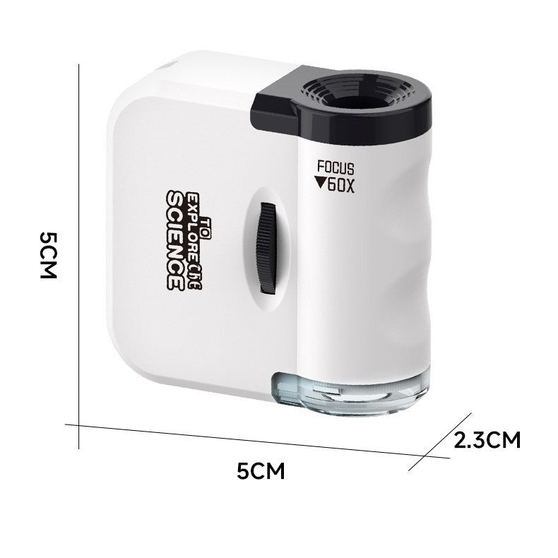 Mini 60x Handheld Portable Student Science Microscope with Keychain