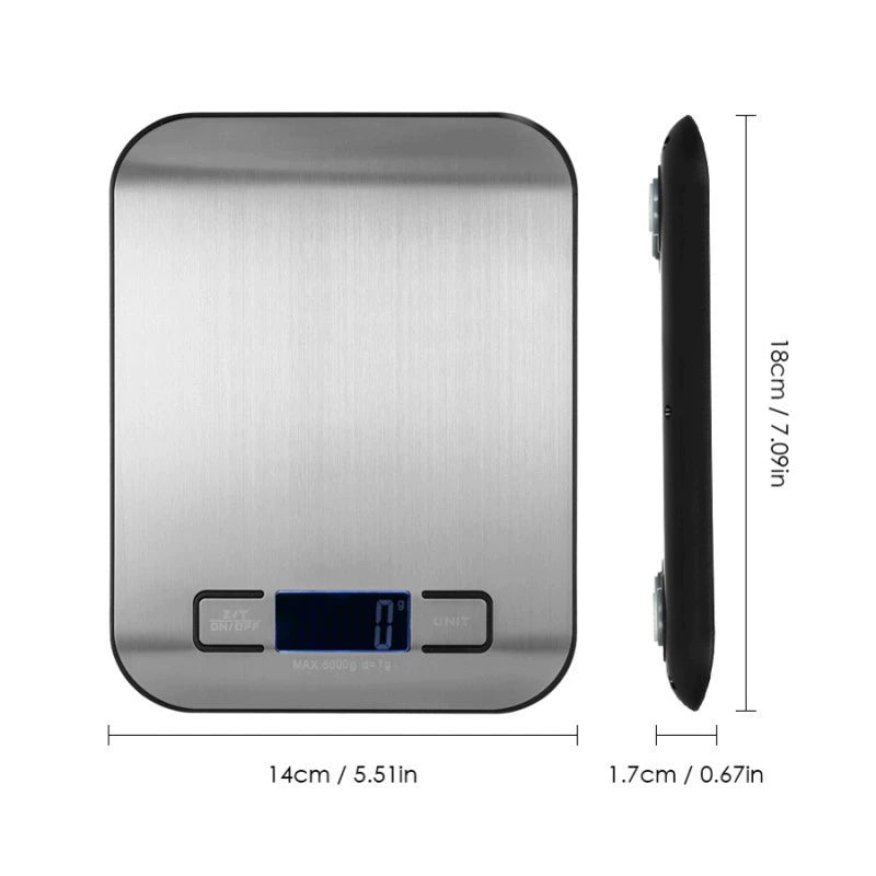 Stainless Steel Digital Kitchen Scale 5kg Portable Food Scale