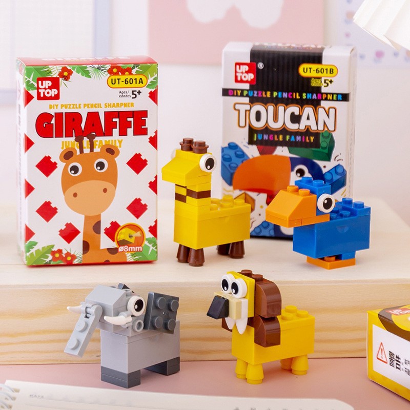 Cartoon DIY Building Block Pencil Sharpener