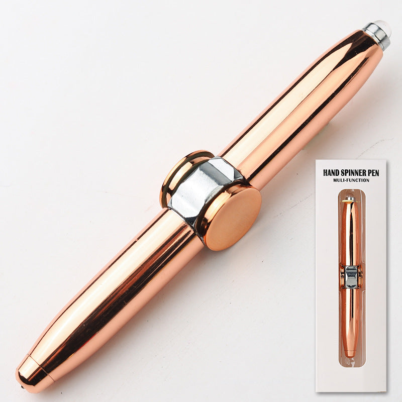 Glowing Flashing Light Finger Stress-Relief Metal Rotating Fidget Spinner Pen