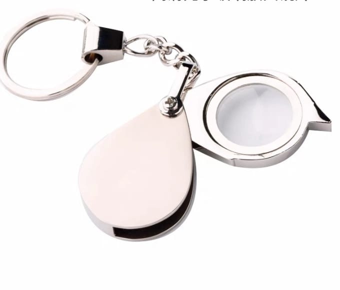 Portable Keychain Handheld Stainless Steel 10x Reading and Identification Magnifying Glass