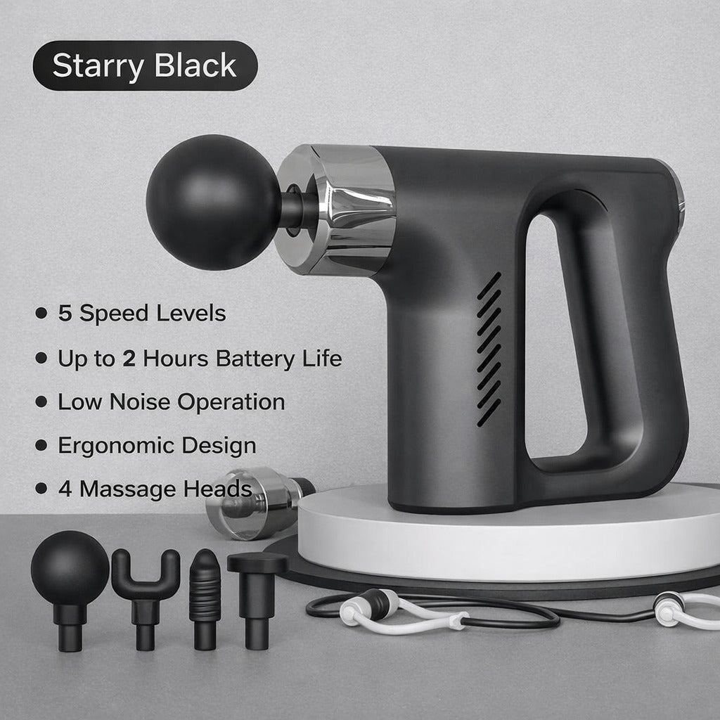 Starry Black™ Professional Massage Gun | Deep Tissue Muscle Recovery Kit